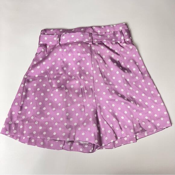 Zara’s Women High Waisted Polka Dot  Belted Style Shorts Sz S - Picture 9 of 9